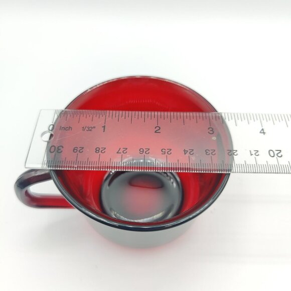 Vintage Arcoroc Ruby Red Glass Cups Set of 4 Made in France MCM - Picture 6 of 6